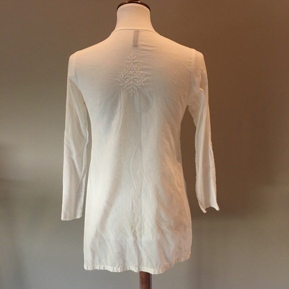 New! 100% cotton embroidered Open tie tunic - Picture 3 of 3